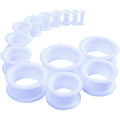 WBRWP 20/28pcs Ear Stretching kit Set: Hollow Hard/Soft Silicone Plugs and Tunnels Ear Expander Gauges Stretcher Body Piercing Jewelry - style: 28pcs Thick/Transparency