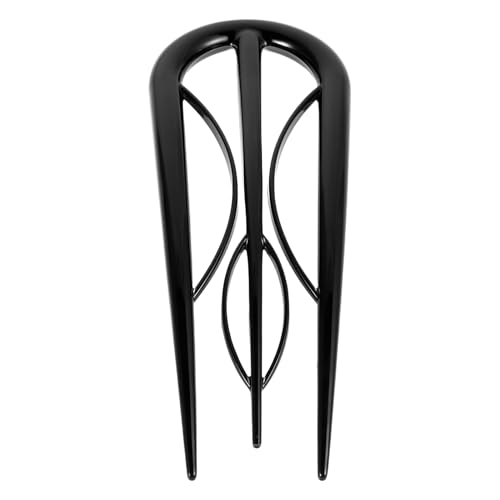VOSAREA Large U-shaped Hairpins for Buns Vintage Black U-shaped Hair Forks Double Prong Styling Pins for Women Chinese Style Hair Accessories