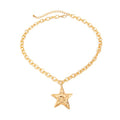 Chunky Necklace for Women Big Star Necklaces for Women Trendy Large Statement Necklace Thick Chain Bold Chunky Jewelry Star Accessories Boho - style: 3 - G
