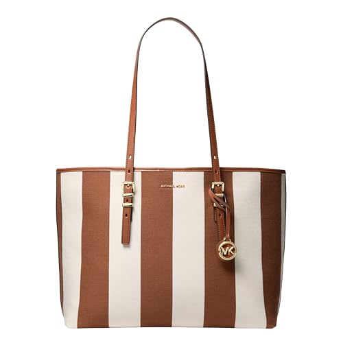 Michael Kors Quinn Large Tote - color: Gold-tone Hardware/Canvas/Luggage