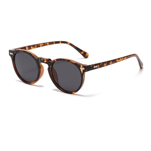 Ridering Kids Polarized Round Sunglasses,Cute Retro Sun Glasses for Toddler Girls Boys Party Beach Shades Age 3-9 - color: Black+leopard