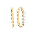 Amazon Essentials Plated Tailored Hoop Earrings - color: Gold Tone, size: L: 1.34" X W: 0.11"