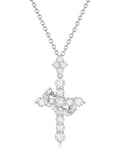 YIMERAIRE Upgraded Moissanite Crown Cross Necklace 14K Gold Vermeil 1.1 Carats Dainty Iced Out Easter Basket Stuffer Cross Jewelry S925 Sterling Silver Simple Gold Christian Faith Moissanite Cross Pendant Necklace For Women - color: 925 Silver