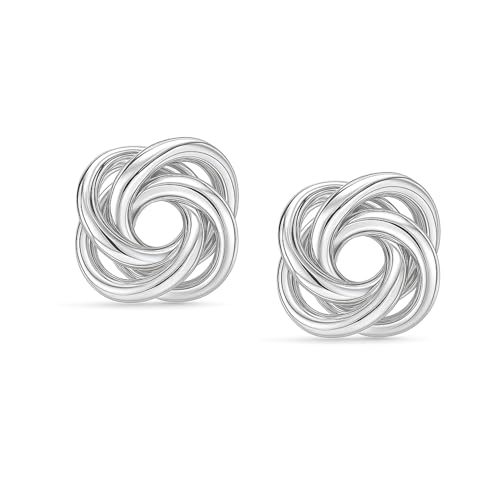 LeCalla Sterling Silver Love Knot Stud Earrings - Lightweight Italian Design Twisted Earrings for Women - color: Celtic Love Knot