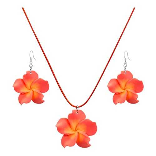 4 Pairs Tropical Bohemian Dangle Earrings For Women Hawaii Plant Daisy Flower Drop Earrings Set - color: white