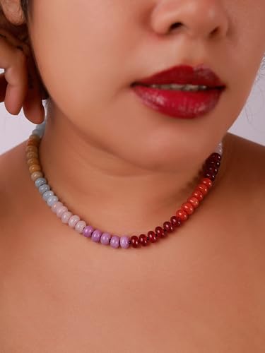 Sacina Trendy Boho Colorful Beaded Crystal Choker, Y2k Summer Beach Necklace, Boho Necklace, Hippie Jewelry, Christmas Jewelry Gift for Women - color: C