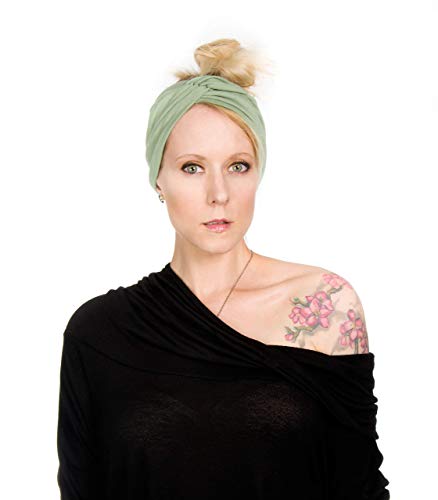 Twist Headband Extra Wide Scrunch Turban (Sage Green) - color: Sage Green
