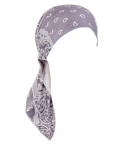 Chemo Headwear for Women Pre-Tied Head Scarf Headwraps Soft Turbans Cancer Hats Chemo Beanie Coverings Scarves - color: Grey Nuts
