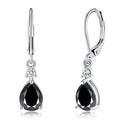 CiNily Teardrop Leverback Dangle Earrings for Women Hypoallergenic 14K Gold Plated Cubic Zircon Drop Earrings Fashion Crystal Earrings for Girls Jewelry Christmas Gifts - color: White Gold-Black CZ