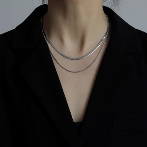 Gold Necklaces for Women Gifts - 14K Gold Plated Necklace for Women Necklaces for Her Tiny Fashion Jewelry for Teens，for Women Friends Jewelry Gifts，Necklace Gold Jewelry Birthday Gifts - style: Double layered steel necklace