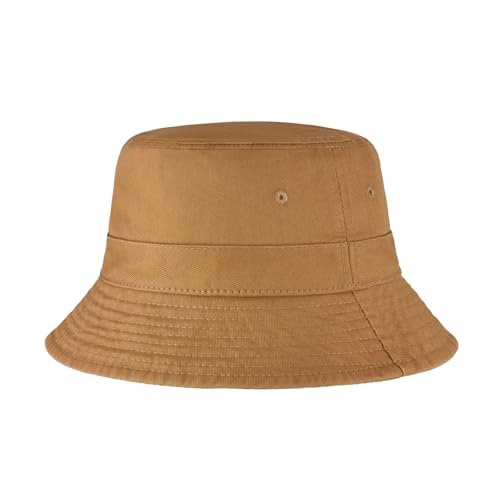Hot Summer Bucket Hat - Trendy Cotton Sun Hat for Beach, Golf, Fishing - Fun Outdoor Vacation Boonie for Men and Women - color: Camel