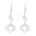 TEAMER Stainless Steel Lotus Flower Dangle Earrings Bohemian Drop Earring Unique Geometric Jewelry for Women - color: Lotus 1-Steel Color