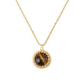 14k gold Vintage Tiger's Eye Pendant Necklace - size: Standard