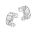 Birthday Gifts 925 Sterling Silver Ear Cuff Non Pierced Fake Cartilage Cuffs Huggie Earrings for Women Girls - Set of 2 - style: Celtic Opal