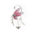 Ear Cuffs for Women, Hook without Pierced Ear Bone Clip Climber Earrings, Butterfly Shaped Ear Clip Wrap Around Earring No Piercing Cuff Earrings for Women - color: Purple