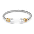 WOWORAMA Twisted Cable Wire Cuff Bracelets for Women Two Tone Gold Silver Cuff Bracelet Unisex Mixed Metal Bangle Bracelets Jewelry - color: Gold Silver