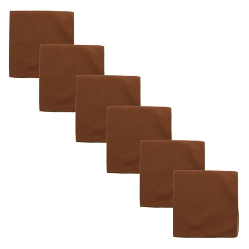 Motique Accessories Solid Color Bandana - Set of 6 Bandannas - color: Brown