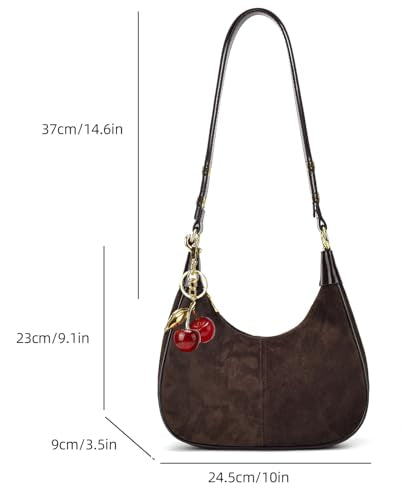 Small Hobo Bags Crescent Shaped Shoulder Bags for Women Mini Cherry Purse Fall Soft Crossbody Handbag 2025 - color: Wy26-96brown