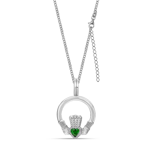 LeCalla 925 Sterling Silver Knot Pendant Necklace for Women | CZ Infinity Celtic Knot Heart Shaped Necklace | Graduation Birthday Gifts for Anniversary - color: Trinity Celtic Knot