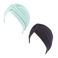 beauty YFJH Women's Cotton Turban Head Wrap Cancer Chemo Beanies Cap Headwear Cap Bonnet Hair Loss Hat - color: Bean Green Black