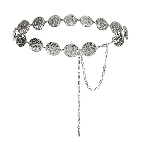 Luvatar Fashion Metal Waist Chain Belt Blouse Dress Sweater Chain Belt… - color: Silver-F66