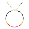 NAZ COLLECTION – Dainty Seed Bead Bracelet, Handmade Multicolor Bohemian Stackable Beaded Bracelets, Colorful Beach Surfer Boho Bracelets, Adjustable Charm String, Summer Jewelry for Women, ADULT Bracelets - color: Neon