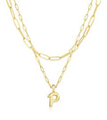 adoyi Dainty Heart Initial Necklaces 14K Gold Plated Layered Letter A-Z Pendant Necklace Stack Trendy Jewelry Birthday Valentines Gifts for Women Jewelry - color: Gold-Letter, style: P