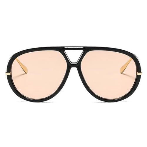 Trendy Oversized Pilot Sunglasses Women For Men Round Sun Glasses Vintage Big Frame Shield Shades Men Punk Sunglasses - color: C10