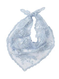 SweatyRocks Women's Floral Embroidery Lace Triangle Hair Scarf Headband Sheer Hair Bandana - color: Light Blue, size: One Size