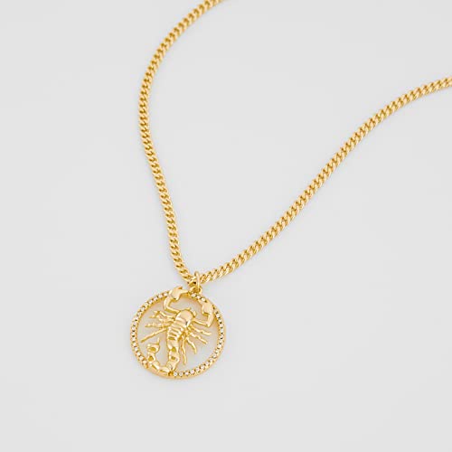 Fettero Animal Necklaces for Women 14K Gold Plated Charm Snake Necklace Elephant Bird Cat Butterfly Pendant Cute Dainty Necklace Jewelry - style: Scorpion