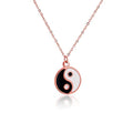 Gold Silver Yin Yang Pendant Necklace for Couples - color: Rose Gold