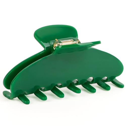 MAORULU Cute Claw Clip for Women – 4.3'' Large Acetate Hair Clips for Thick Thin Curly Long Hair, Durable Hair Clamps Non-slip Jaw Clip, Strong Hold, Stylish French Design (Forest Green) - color: Forest Green