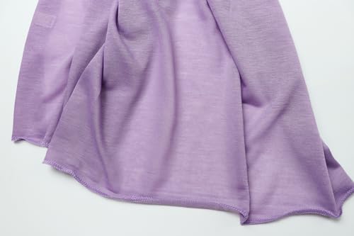 vabovin Head Wraps for Black Women Stretch Jersey Knit Turban Headwrap Solid Color Headscarf Headband Shawl - color: 16- Light Purple