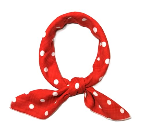 Shanlin Unisex Floral Cotton Square Scarf Bandanas 22x22 inch - color: Dots-red
