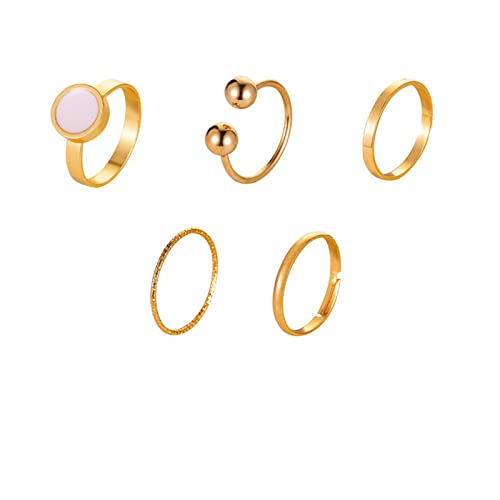 Boho Knuckle Rings Gold Finger Rings Set Stacking Retro Joint Rings Vintage Midi Rings 5 Piece Set for Women
