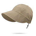 huablo UPF 50+ Womens Sun Hat Wide Brim Sun Hat UV Protection Hiking Fishing Hat Adjustable Head Circumference for Easy Carry - color: Khaki