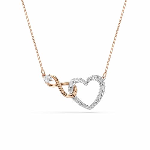 Swarovski Infinity Heart Jewelry Collection, Necklaces and Bracelets, Rose Gold & Rhodium Tone Finish, Clear Crystals - color: Pendant Necklace