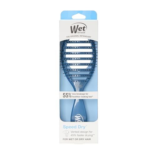 Wet Brush Speed Dry Hair Brush, Elemental Blue, Vented Design & Soft HeatFlex Bristles, Blow Dry Safe, Ergonomic Handle Manages Tangles & Uncontrollable Strands, Pain-Free Hair Accessories - color: Elemental Blue, size: 1 Count (Pack of 1)