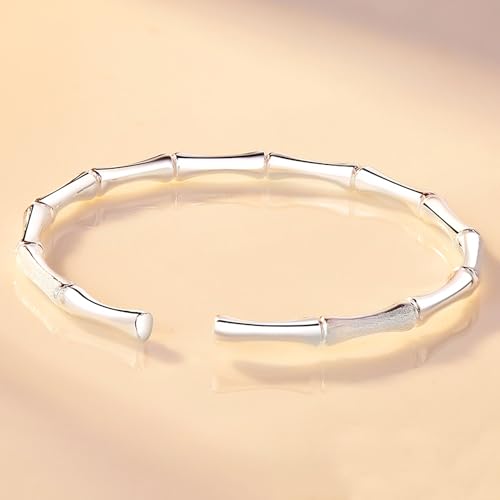 925 Sterling Silver Bracelets Open Adjustable Bangle Bracelet Teardrop Water Drop Cuff Bangles for Women - color: Pattern 6