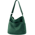 KALIDI Canvas Tote Bag Large Hobo Crossbody Shoulder Handbag Zipper Messenger Bag for Women or Men Casual College Work - color: Alpine Green