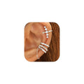 Florideco 4 PCS Ear Cuffs Non Piercing Hypoallergenic 14K Gold Plated Ear Cuff Earrings for Women Trendy CZ Clip On Cartilage Earring Set Dainty Adjustable Fake Piercings Earrings - color: CZ Chian: Silver Plated