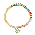 Colorful Beaded Bracelets for Women Boho Multicolor Gold Plated Beads Bracelet Adjustable Statement Bracelet Gift Summer Beaded Jewelry