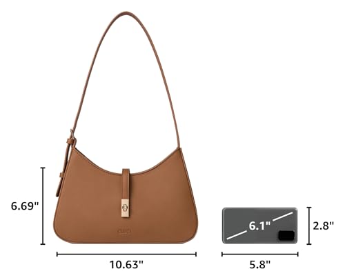CLUCI Shoulder Bag for Women, Purses for Women, Handbag Hobo Bags Vegan Leather Crossbody Purse with Adjustable Strap Brown - color: B-brown-small