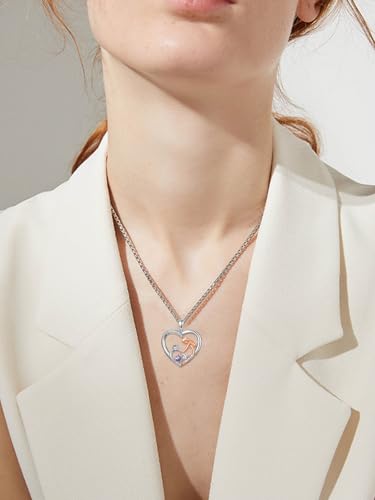 Mom Birthday Gift, Mom Necklace Birthstone Necklace, Anniversary Jewelry Valentine Mothers Day Christmas Birthday Gifts for Mom Women Her Wife Daughter - style: 02-04-Feb-Apr Birthstone