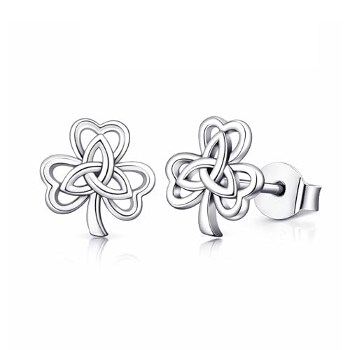 LeCalla 925 Sterling Silver Knot Stud Earrings Jewelry | Italian Design Love Knot Stud Earring | Celtic Knot Stud Earrings for Women - color: Shamrock Earrings Love_Knot