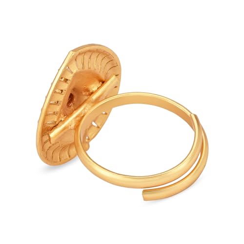 I Jewels Antique Gold Plated Indian Wedding Bollywood Ethnic Floral Shaped design Adjustable Finger Ring For Women & - style: Style 5
