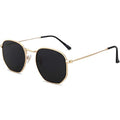 SOJOS Square Polarized Sunglasses for Women Men Small Hexagonal Polygon Shades SJ1072 - color: Golden