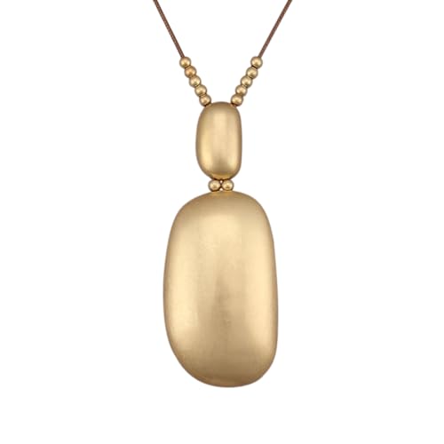 GelConnie Long Necklaces for Women Boho Large Pendant Necklace Casual Bohemian Brown Leather Choker Sweater Circle Statement Stone Necklace - style: Boho Long Necklace