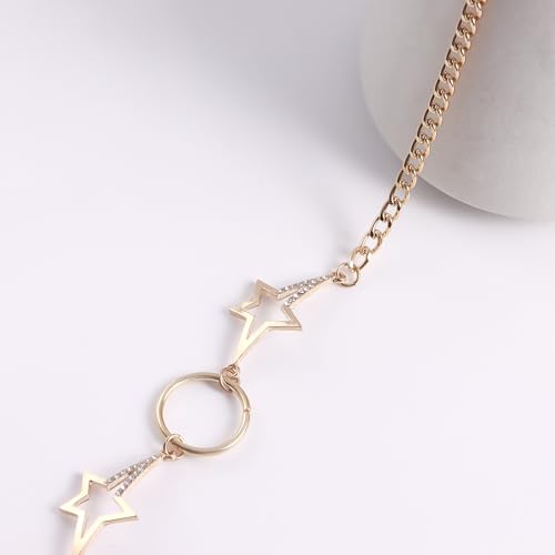 Gold Star Waist Chain Belt for Women Boho Sun Starfish Bikini Jewelry Festival Rave Outfits Waterproof Belly Body Chain - style: Star and Circle