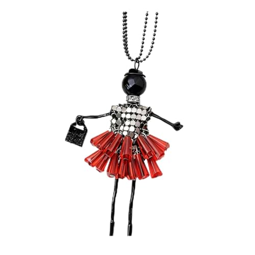 Crystal Paris Doll Necklace for Women, Handmade Cute Dress Long Chain Pendant Necklace Prom Costume Jewelry - style: 28